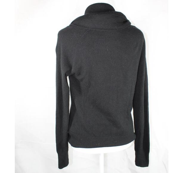 J.Crew Women's 100% Cashmere Black Cowl Neck Sweater Vintage Y2K - Picture 2 of 11